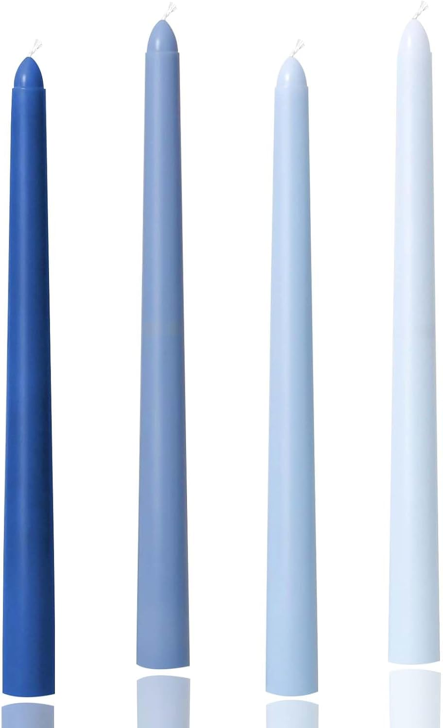 10in Gradient Taper Candles Set of 4 Pack Tapered Candle, Tall Candlesticks,for Dinner Party Wedding, Home Decor,Kitchen Decors,Christmas,Halloween (Blue Gradient, 10 inch)