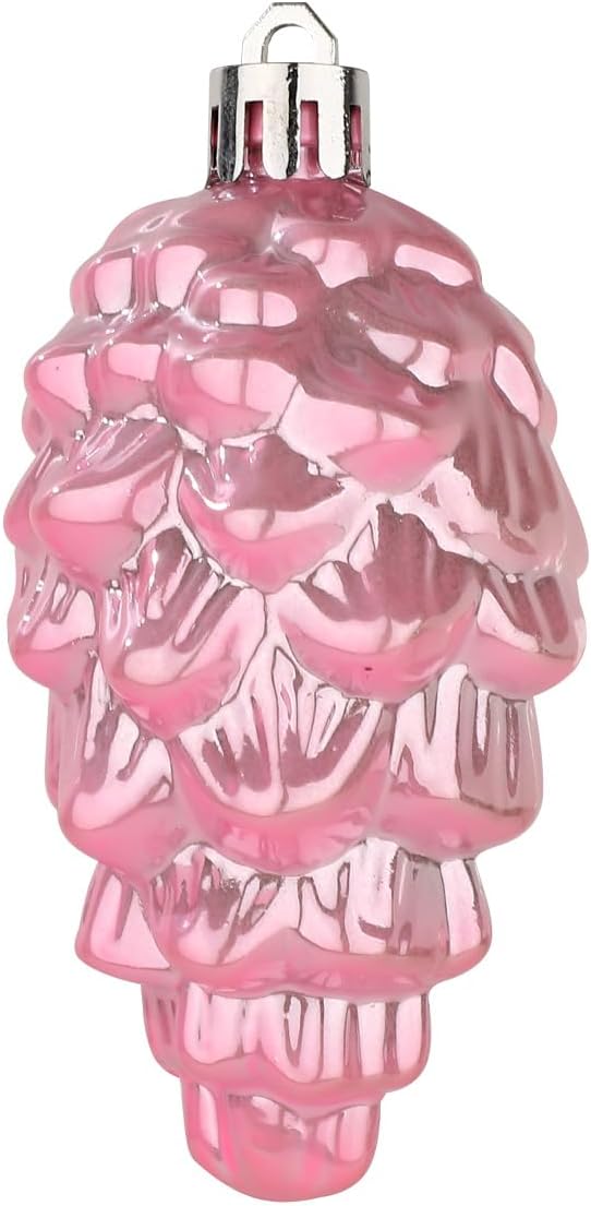 Sattiyrch 76ct Christmas Tree Ornaments Set,Pink Shatterproof Christmas Balls Decorations,Xmas Decorative Hanging Ornaments(Pink)