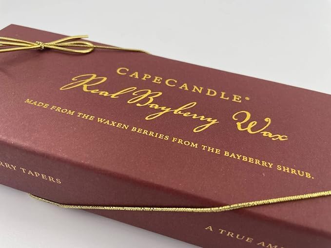 Cape Candle 8 Bayberry Taper Candles Hand Dipped, Standard .78” Base 2-Pack