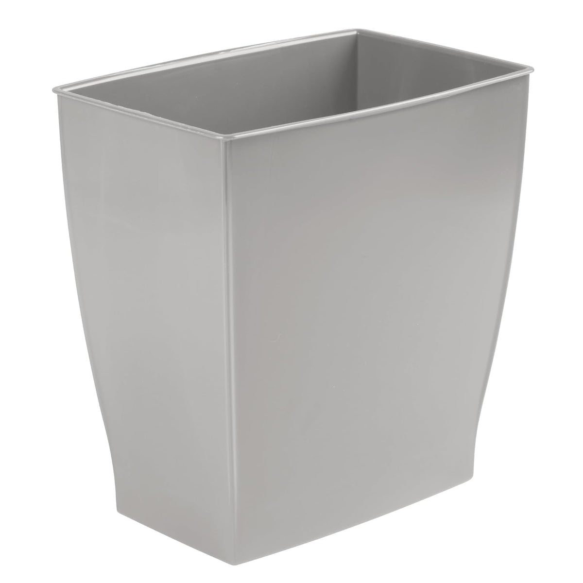 iDesign Small Plastic Bathroom Trash Can, Slim Rectangle, 4-Pack