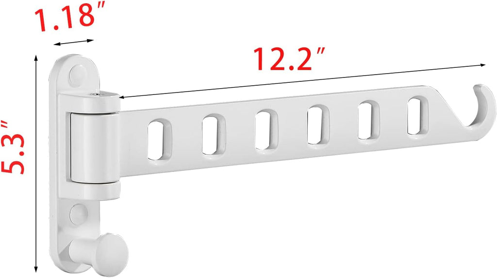 JOOM Clothes Drying Rack Wall Mounted, 13-Inch Foldable Arm, White 2 Pack