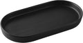 Matte Black Round Soap Dispenser Tray - 8'' Ceramic Vanity Tray for Bathroom Decorative, Jewelry Ring Dish, Comestic Holder, Kitchen Sink Countertop Organizer Plate