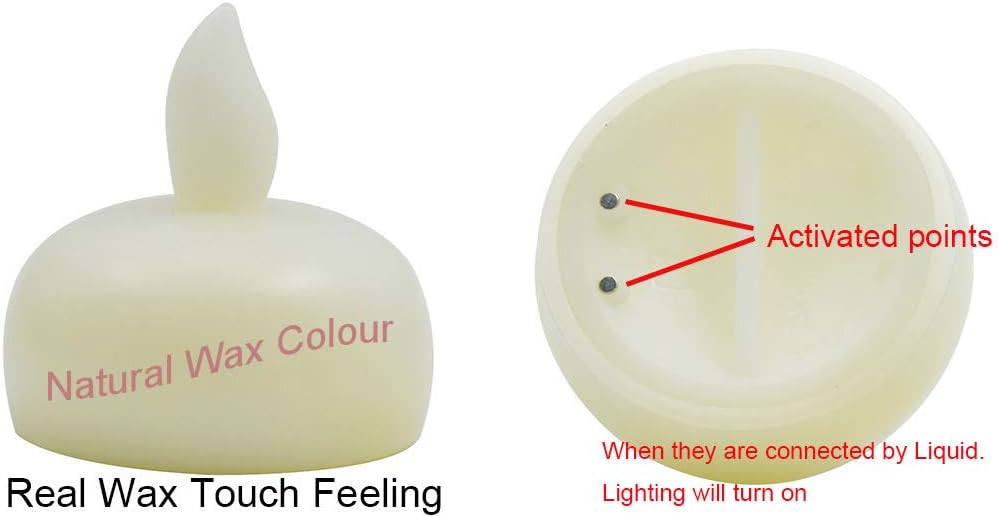 KITOSUN Floating Candles Waterproof Flameless Flickering LED Tea Lights Water Activated Battery Operated Led Candles for Proposal Wedding Bar Party Centerpiece Pool & SPA(24pcs Warm White)