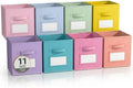 Lourome 11 Inch Cube Storage Bin, with Label Window, 8 Pack 8-Color