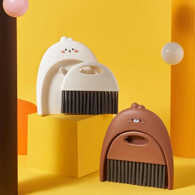 Healifty Mini Broom and Dustpan Set, Bunny Desktop Sweeper Kit, 2-Piece