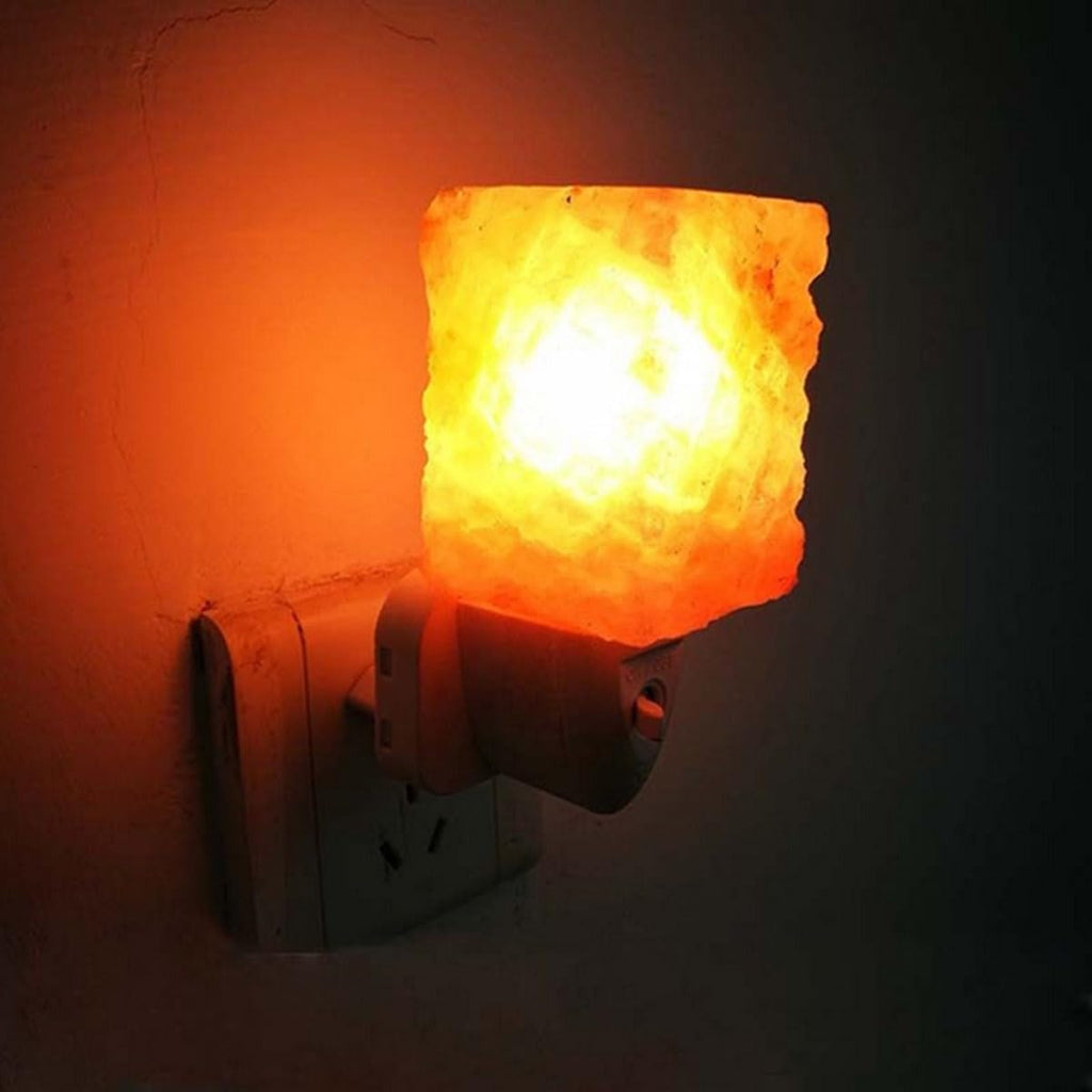 Himalayan Salt Night Light, Natural Crystal Lamp Natural Negative Ionizer Night Lights with LED Bulb, 360° Adjustable Plug
