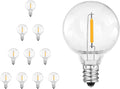 10PK G40 LED Replacement Bulbs, 0.6W 2700K Warm White, E12 Base