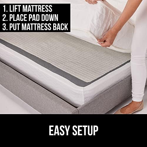 Gorilla Grip Original Mattress Slide Stopper and Gripper and Nonslip Bed Sheet Straps 4 Pack, Mattress Gripper Size Queen, Easy Trim, Sheet Straps in White, Easy Install, 2 Item Bundle