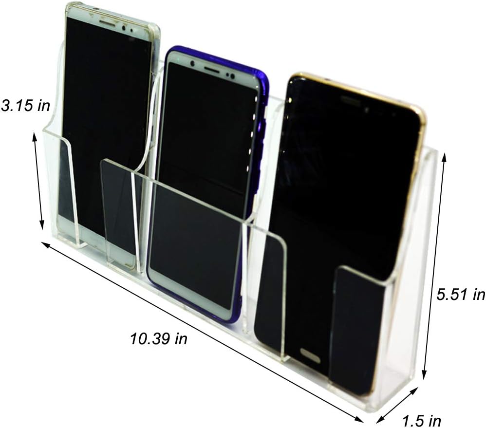 Media Organizer Storage Box Wall Mount Phone Holder (Three Grid)
