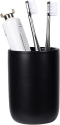 BosilunLife Ceramic Toothbrush Holder (Black, Cylinder)