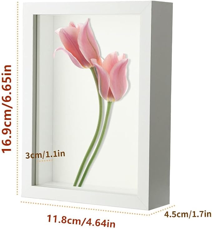 4x6 Small White Shadow Box Frame Display Case