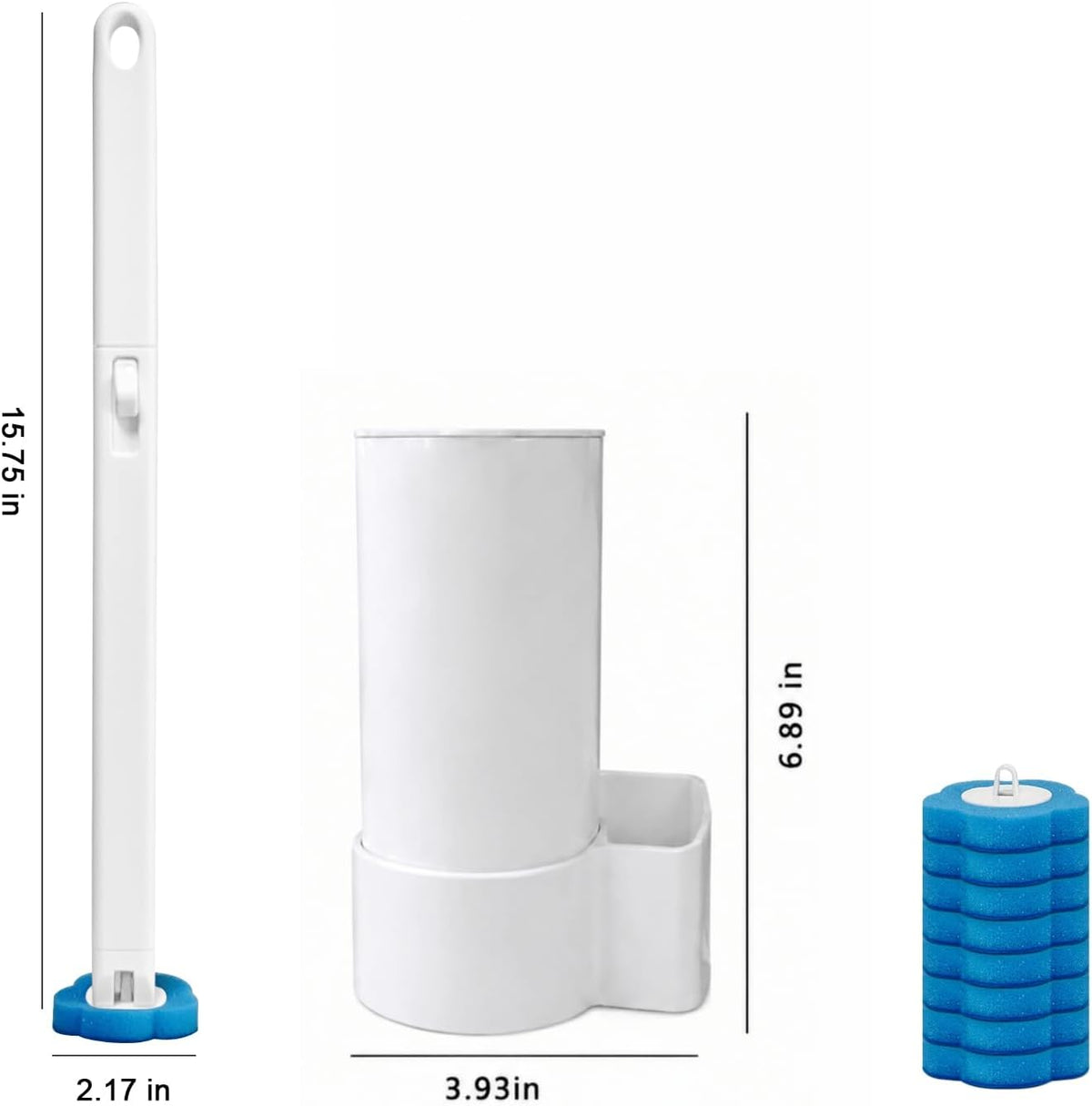 Disposable Toilet Brush Wand Starter Kit with 24 Pre-Loaded Cleaner-Infused Refills, Wall Mounted Toilet Bowl Cleaner System with Holder, Space-Saving Bathroom Cleaning Supplies for Home, RV