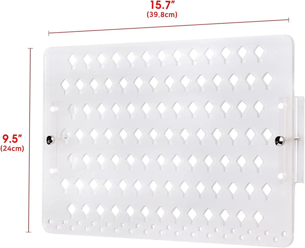 JACKCUBE DESIGN Wall Mount Earring Holder Organizer – Frosted Acrylic Jewelry Display Rack with 94 Holes (Frosted, 15.7 x 9.4 x 0.9 inches) - MK201B