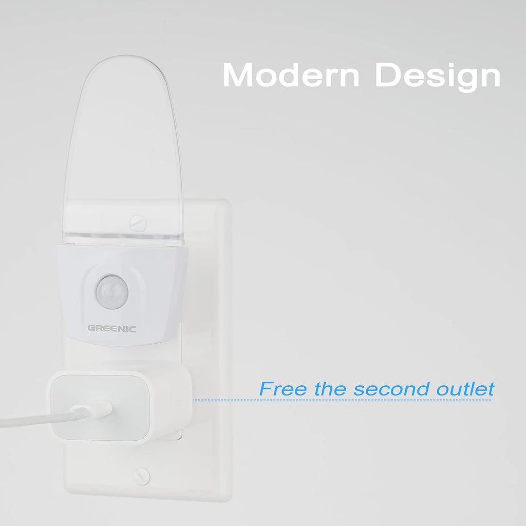 GREENIC Blue Motion Sensor Night Light Plug in 2 Pack, 0.5W LED Motion Detector Night Light Lamp, Automatic Motion Activated Nightlights for Modern Home Decor, Living Room, Bedroom, Bathroom, Kitchen