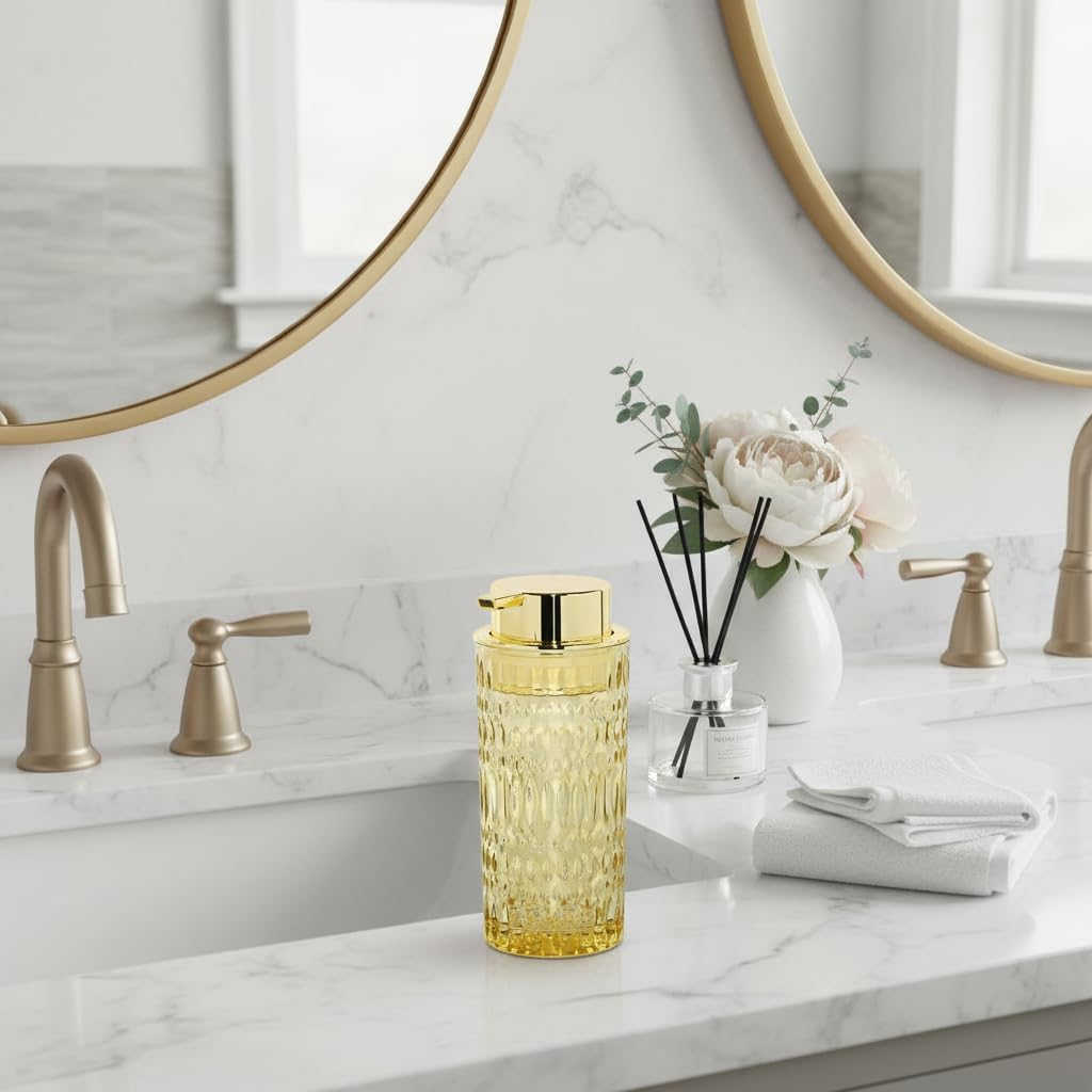 Amber Glass Foaming Soap Dispenser