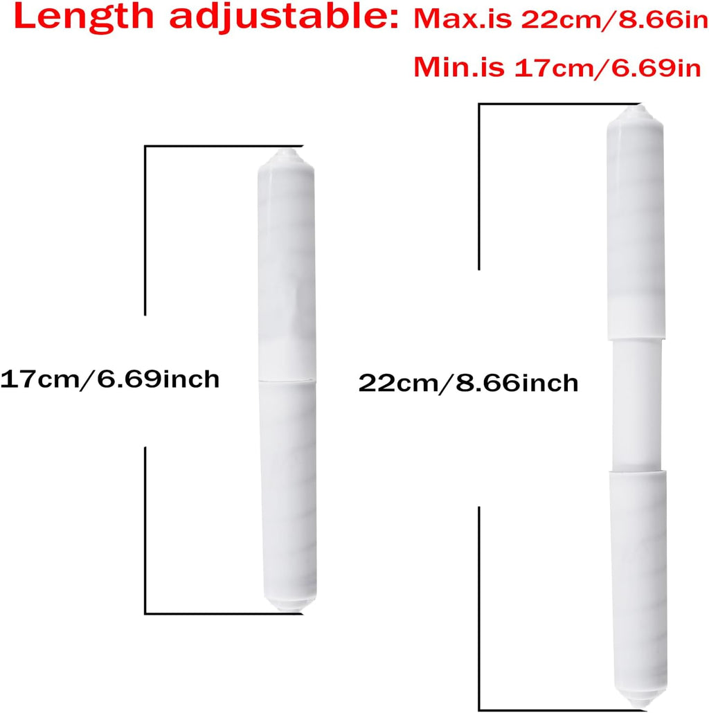 2 Pack Toilet Paper Roll Holder Replacement Rod,White,Extended Version