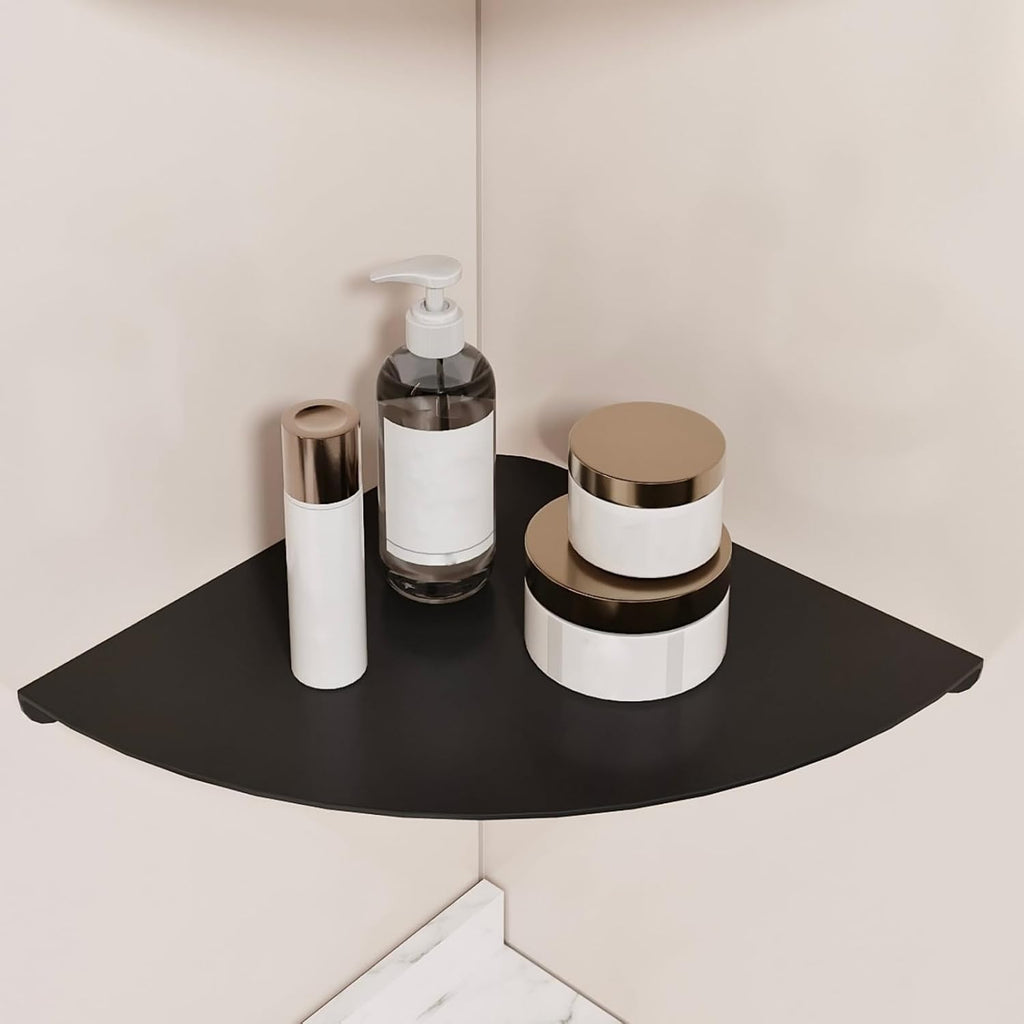 Small Tiny Metal Floating Corner Shelves, 7 x 7 x 0.6 Inches，1pcs, Black