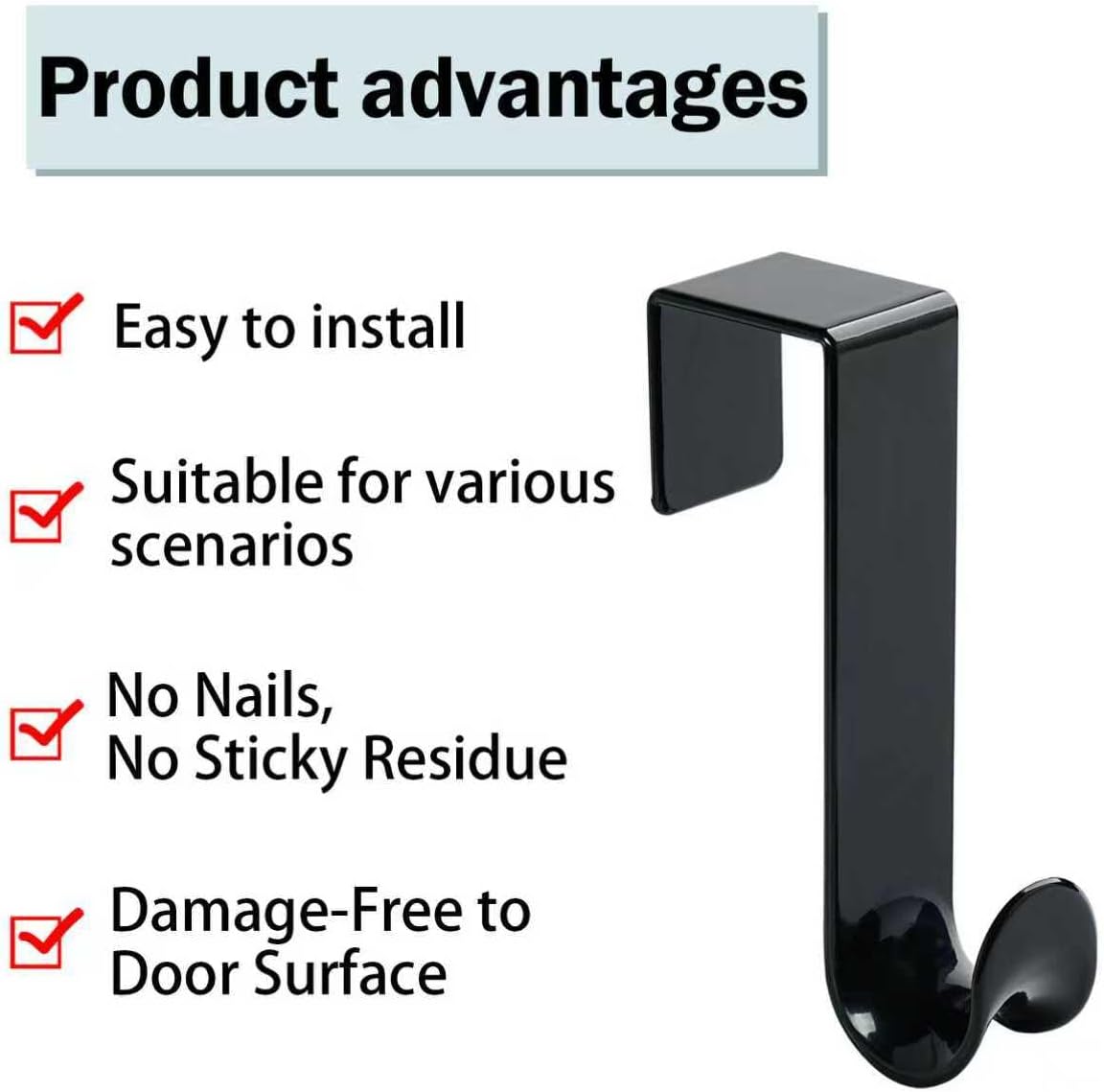 NewTalent 8 Pcs Plastic Over The Door Hooks, Over-The-Door Hanger Hook Set
