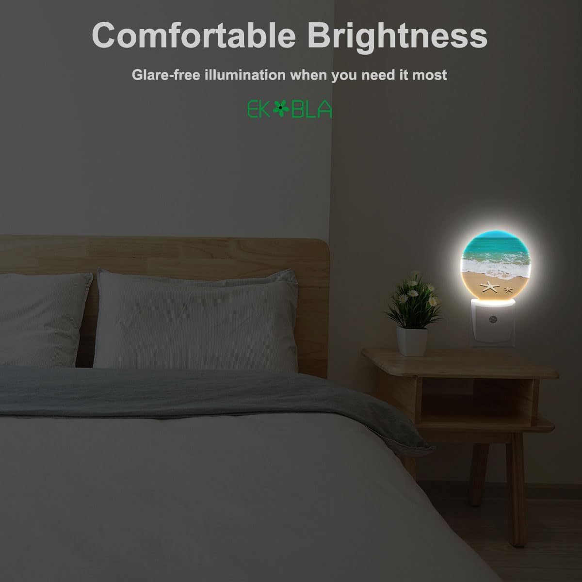 EKOBLA Ocean Night Light, Plug in Nightlight with Dusk to Dawn Sensor