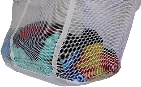 Large Soft Nylon Mesh Laundry Basket with Handles Portable and Collapsible For Dirty and Clean Laundry Home Travel College Dorm Also Ideal For Toys and Sporting Goods (Pack of 2)