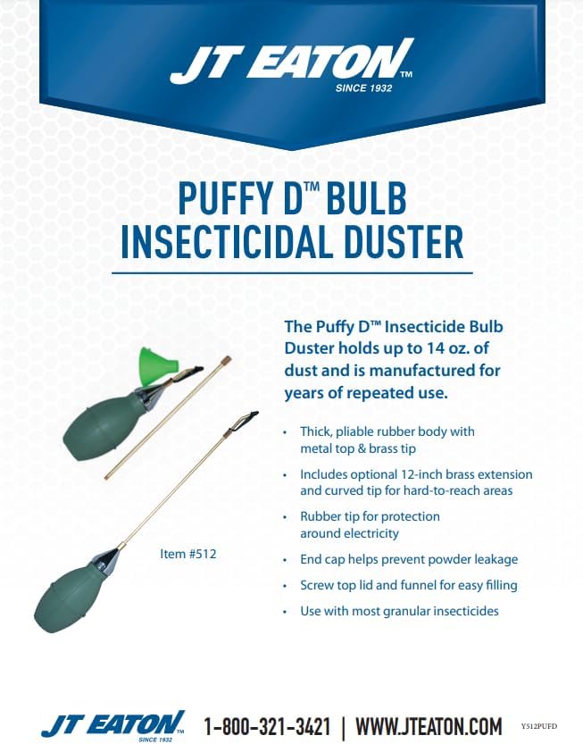 JT Eaton Puff-D Bulb Insecticidal Duster for Pest Control, Green