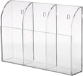 Hipiwe Wall Mount Remote Control Holder Acrylic Media Organizer, 3 Slots
