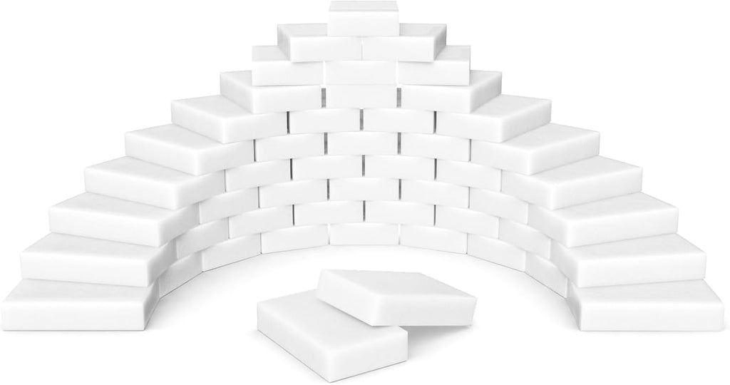 50 Pack Melamine Cleaning Sponges, White Magic Foam Eraser Scrub Pads Bulk