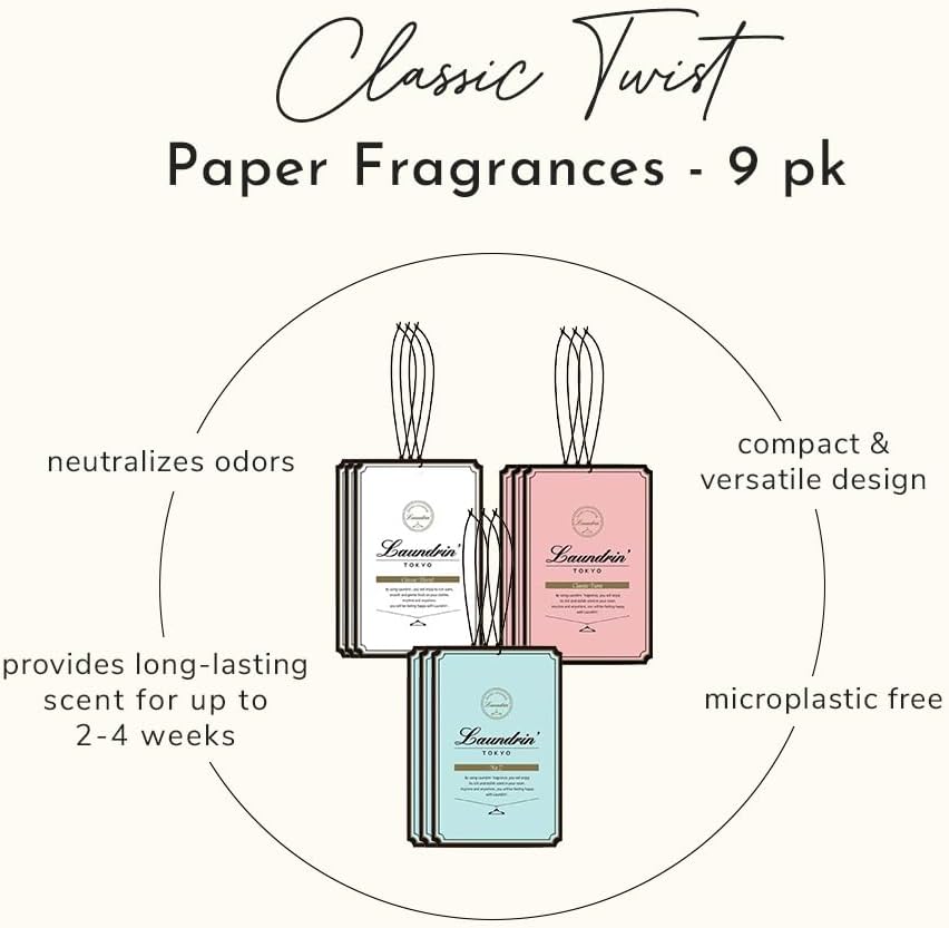 Laundrin Paper Fragrance Variety 9pk - Classic Fiore, Floral & No. 7