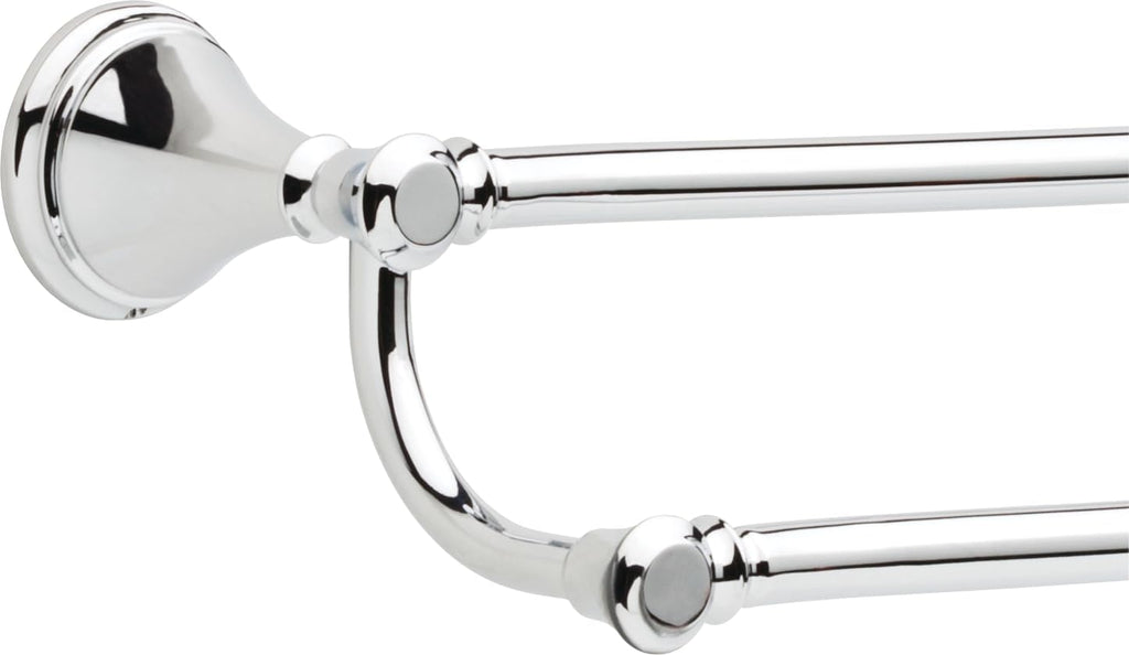 Delta Towel Rack | 24 Inch Polished Chrome Double Bar for Kitchen or Bathroom Towels | Cassidy Accessories
