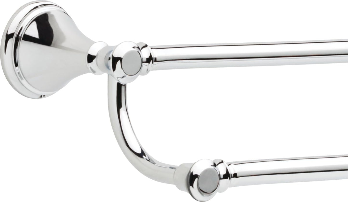 Delta Towel Rack | 24 Inch Polished Chrome Double Bar for Kitchen or Bathroom Towels | Cassidy Accessories