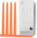 12 Pack Orange Taper Candles, 10 inch Unscented Dripless Candlesticks - 8 Hours Long Burning for Dinner, Wedding, Party, Halloween