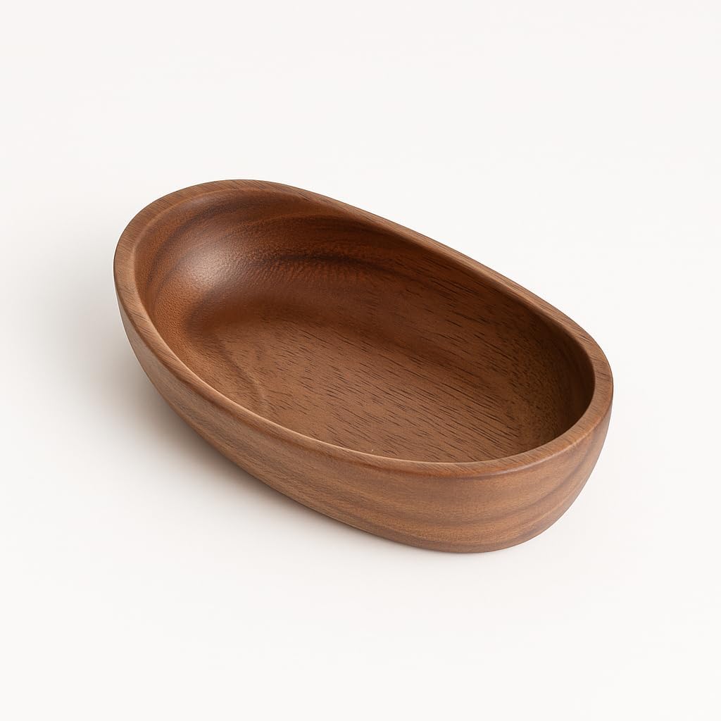 Wooden Bowl for Keys, Walnut Catchall Bowl for Entryway, Small 6.7 Inch