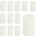 12 Pack 2 x 3 Inch Unscented White Pillar Candles, Dripless Smokeless Clean Burning Cylinder Candles for Wedding, Home Decor, Church & Emergency Lighting