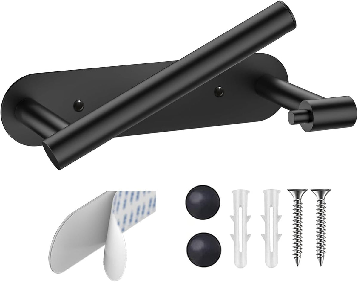 BESy Toilet Paper Holder, Bathroom Tissue Holder Wall Mount Matte Black