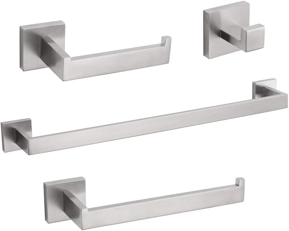 TURS Bathroom Hardware Set Brushed Towel Bar Set Stainless Steel Bathroom Accessories Towel Holder Sets Wall Mounted