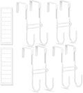 FYY 4 PCS Over the Door Hooks, Heavy Duty Double Hanger with Non-Slip Pads, No-Drill Metal Hook for Hanging Coats Towels Robes Closet Bathroom Bedroom, Fits 1.5 Inch Door Thickness, 5.12" Long, White