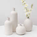 White Ceramic Vase Set of 4, Modern Minimalist Colors Home Decor, Decorative Flowers Vases for Bouquet, Pampas | Table Mantel Centerpiece Bookshelf Living Room Bedroom (White Set of 4)
