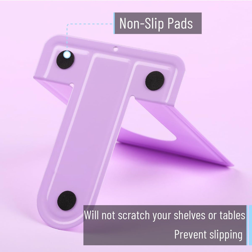 Mr. Pen- Book Ends, 4 Pack, Purple, Heavy Duty Metal Bookends for Shelves