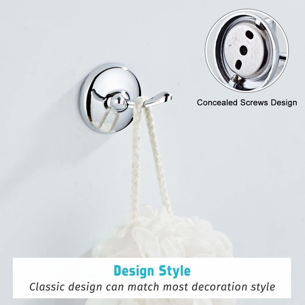 8 Piece Bathroom Accessory Set(Adjustable Towel Bar, Towel Ring, Toilet Paper Holder,Towel Hook), Wall Mounted Bathroom Hardware Accessories Set,Chrome