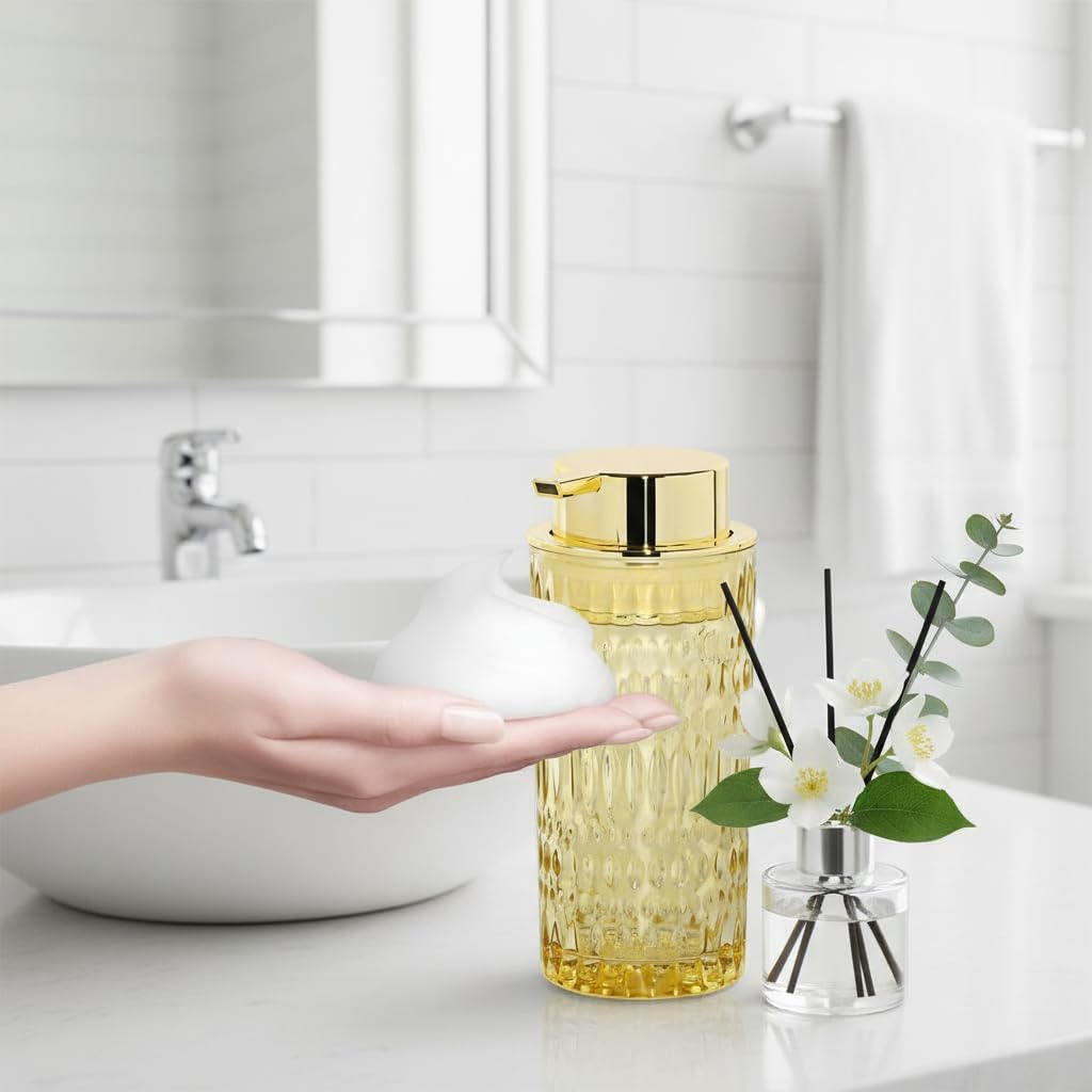 Amber Glass Foaming Soap Dispenser