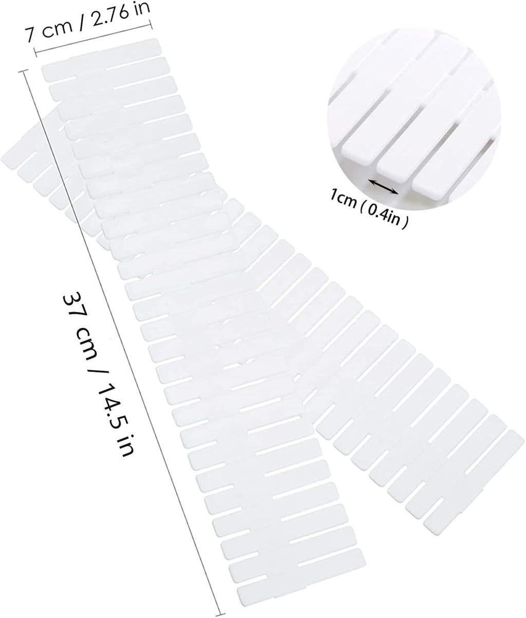 16Pcs Drawer Dividers, Adjustable Drawer Organizer for Socks, White