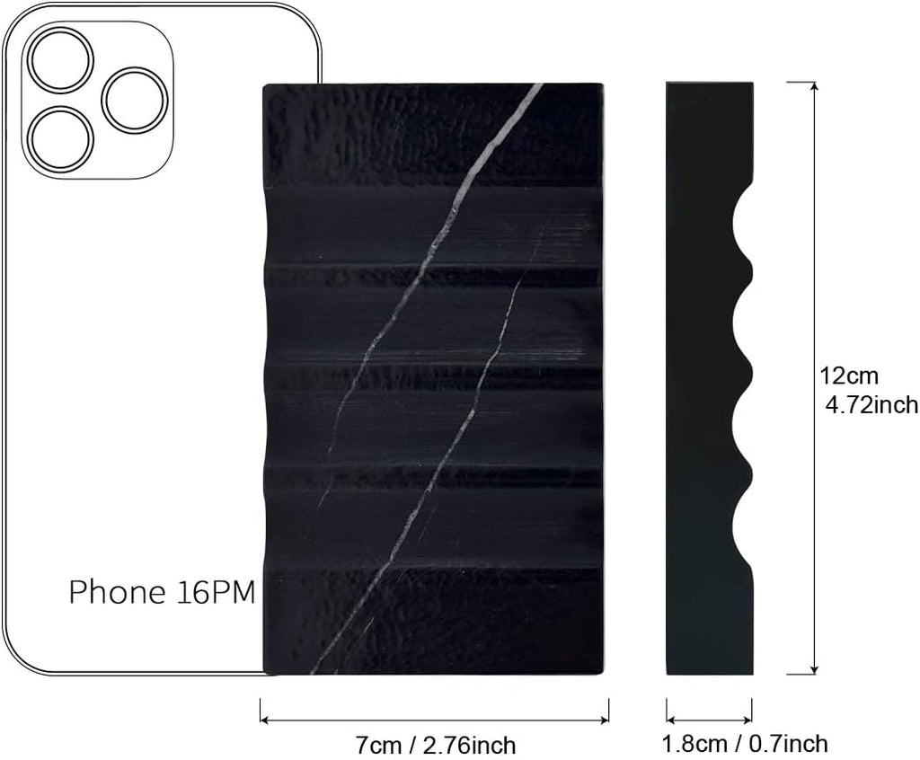 WeDoDecor Real Matte Black Marble Soap Dish for Bathroom Sink & Shower Stone Tray Small Unique Bar Soap Holder with Draining | Non-Slip, Luxury Bath Room Accessories