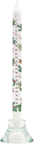 Alison Gardiner Merry Christmas Holly & the Ivy Advent Taper Candle 10hr Burn