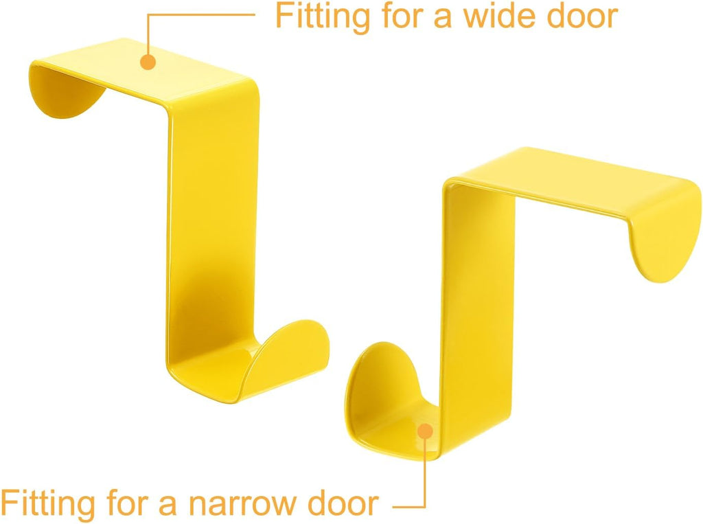 uxcell Over The Door Hooks,8pcs - Stainless Steel Door Hangers Hooks, S-Shaped Double Hooks for Hanging Clothes, Hats, Towels (Yellow)
