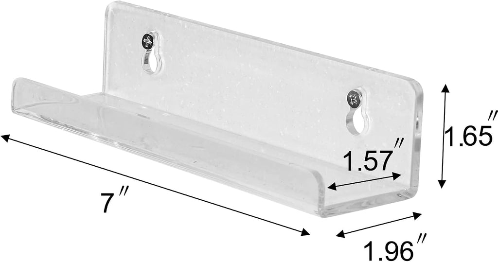 Sooyee 6 Pack 7 Inch Vinyl Shelf, Clear