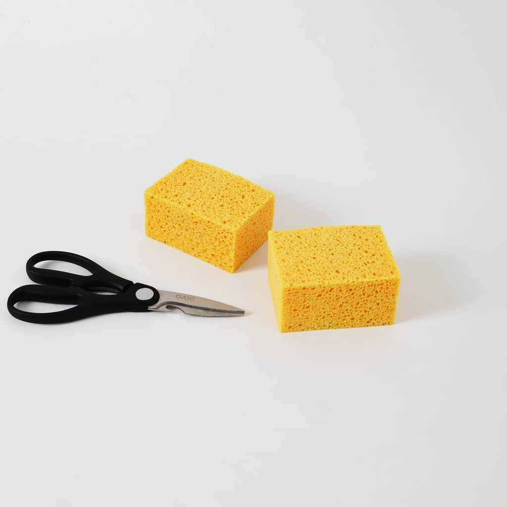 Natural Kitchen Sponges, 2" Thick Heavy Duty Scrub Sponge, 2 Pack