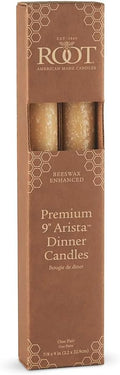 Root Candles 2-Count Unscented Dinner Candles Rustic Dripless Beeswax Blend Timberline Arista Candles, 9-Inch, Beeswax
