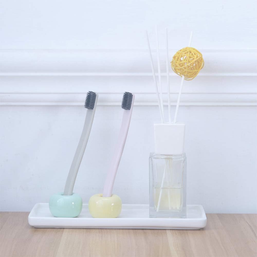 Ceramic Vanity Tray Small Rectangle, Bathtub Tray Bathroom Organizer, Cosmetics Holder for Tissue Candle Towel Plant Jewelry Ring Dish Dresser Perfume Shampoo-White(2 Pcs)(Large)