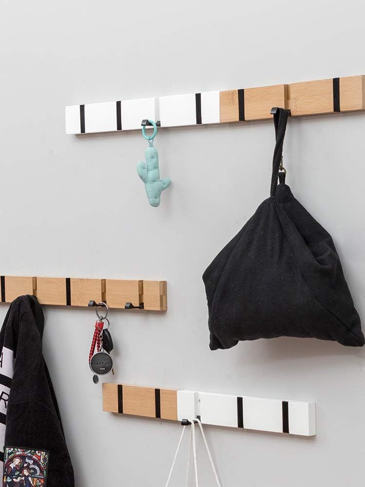 KYSMOTIC Modern Wood Coat Rack, (White, 2 Pack)