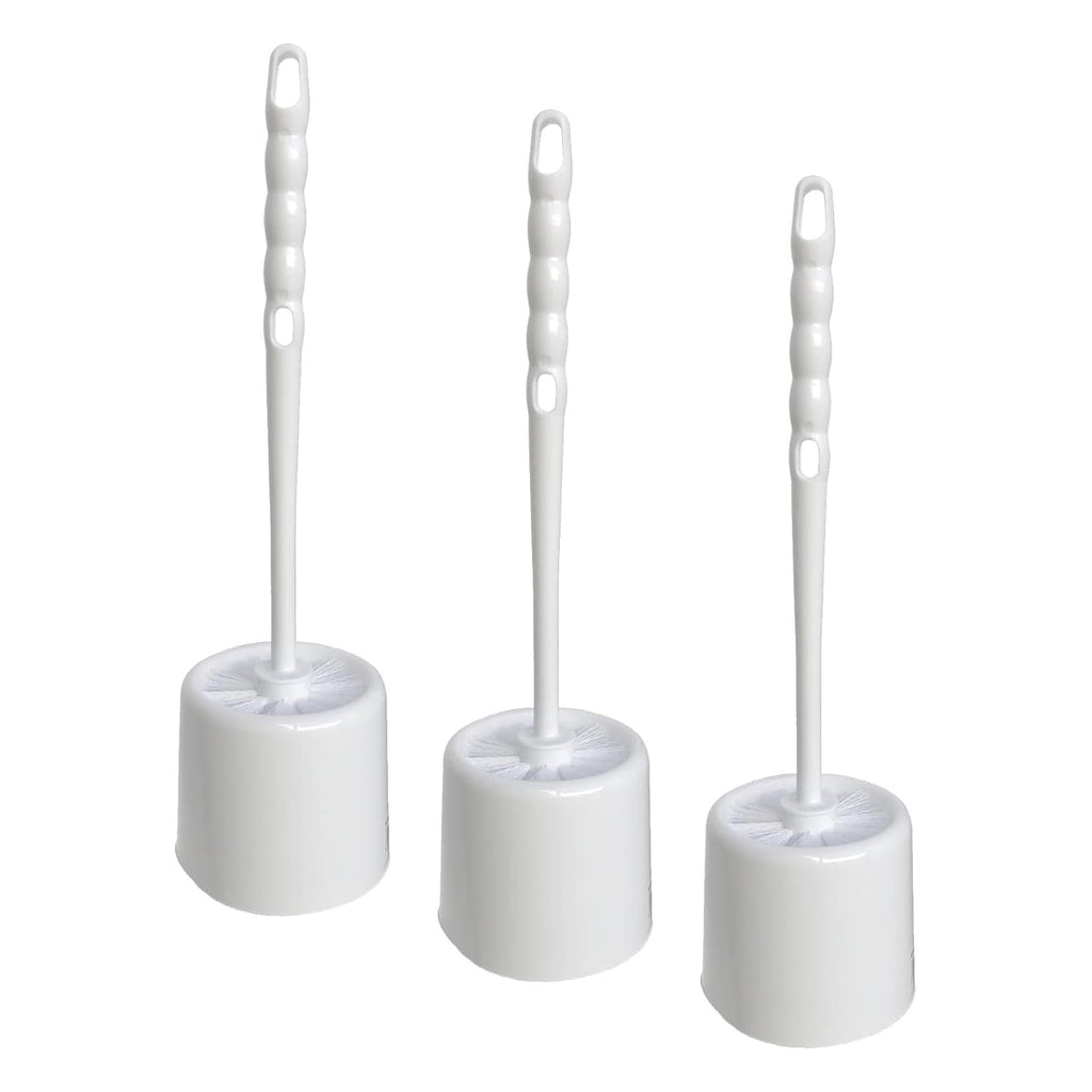 Sparta Toilet Bowl Brush with Caddy, 16 Inch, White (Pack of 3)